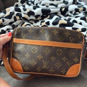 Louis Vuitton Brown and Tan Monogram Shoulder Bag